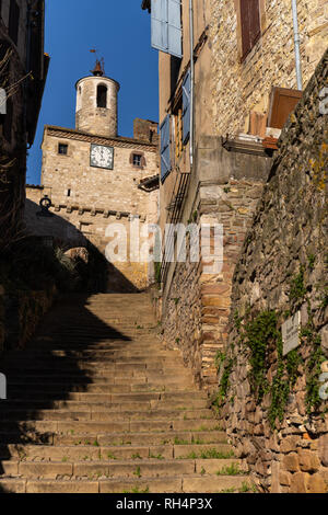 Vista della piccola città di Cordes-sur-Ciel, Foto Stock