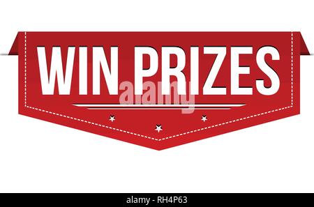 Winer premi design banner su sfondo bianco, illustrazione vettoriale Illustrazione Vettoriale