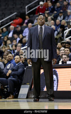 31 gennaio 2019: Georgetown Hoyas Head Coach Patrick Ewing durante una NCAA di pallacanestro degli uomini di gioco tra il Georgetown Hoyas e Xavier moschettieri al capitale una Arena in Washington, DC Justin Cooper/CSM Foto Stock