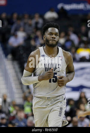 31 gennaio 2019: Georgetown Hoyas centro (15) Jessie Govan durante una NCAA di pallacanestro degli uomini di gioco tra il Georgetown Hoyas e Xavier moschettieri al capitale una Arena in Washington, DC Justin Cooper/CSM Foto Stock