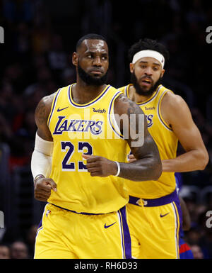 Los Angeles, California, USA. 29 gen, 2019. Los Angeles Lakers' LeBron James (23) durante un'NBA Basketball gioco tra Los Angeles Clippers e Los Angeles Lakers giovedì gen. 31, 2019 a Los Angeles. Credito: Ringo Chiu/ZUMA filo/Alamy Live News Foto Stock