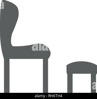 Icona della sedia. Uno dei set di icone sul web. Illustrazione di vettore isolato su bianco. Illustrazione Vettoriale