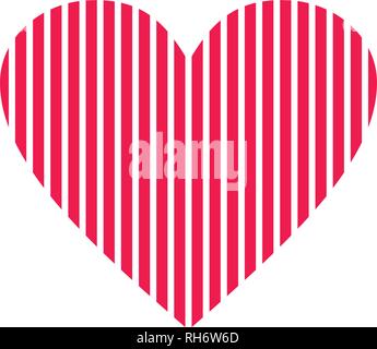 Il Neon strisce rosse vettore icona cuore ideale per il giorno di San Valentino di nozze e isolato su bianco Illustrazione Vettoriale