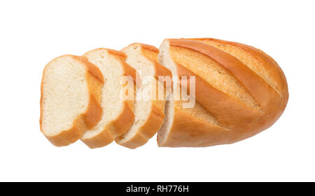 Il pane affettato isolati su sfondo bianco Foto Stock