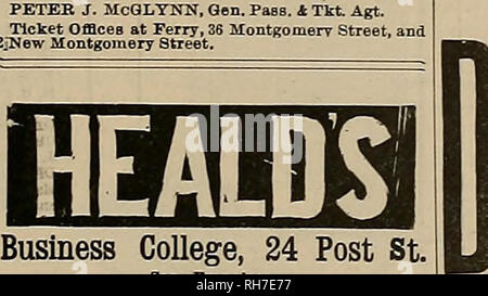 . Allevatore e sportivo. I cavalli. H. E. CARPENTER, veterinario, graduate o Ontario Veterinary College di Toronto in Canada. RESIDENCE E INFERMERIA VETERINARIA 331 Golden data Ave., San Francisco. Prendere Sutter o McAllister Street Cars. Telefono 3069. ""-Aprire DAT e notte.-*3 Nessun rischio nel gettare i cavalli. Veterinario TftDleonthe operativi locali. E. J. O'Rourke. Ho l'onore di annunciare al mio vecchio patroni ami per il pubblico in generale che I può essere trovato al mio vecchio stand, dove, come in precedenza, la ferratura o cavalli, se per la pista, unità o per la generale lavoro riceverà la mia personale attentio Foto Stock