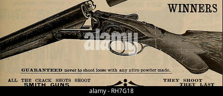 . Allevatore e sportivo. I cavalli. Mat 28, 1898] &LT;s*je ^veeiiev omxt gp&amp;vt&amp;ttxati. 429 una grande vittoria! I PRIMI CINQUE soldi in GRAND AMERICAN HANDICAP, 1898 - sono state vinte con- "E. O." ""SHULTZE" polvere sette dei nove punteggi dritto in questo caso sono state fatte con questi NITRO polveri senza fumo. Clabrough, Golcher &AMP; Co. Pistole ^^^^ pistole pistola pistola Merci Merci. 1538 Market Street S. F. E. I. du Pont de Nemours &AMP; andare. Il più antico, più grandi e di maggior successo di creatori di polvere nel paese. I produttori di DU PONT fucile, estate tiro, EMLE DUCK, CHOKEBORE Foto Stock
