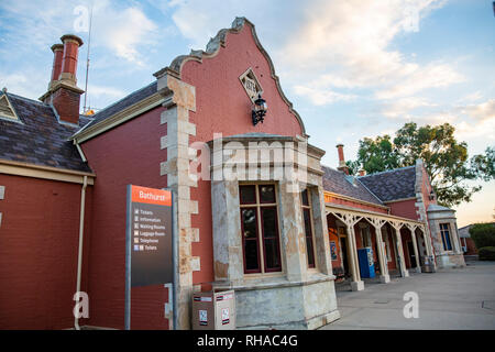 Bathurst stazione ferroviaria nella città di Bathurst, la stazione ferroviaria è un patrimonio di proprietà elencate , Nuovo Galles del Sud, Australia Foto Stock