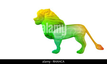 3D rendering di un delineato colorati animali arcobaleno su bianco Foto Stock