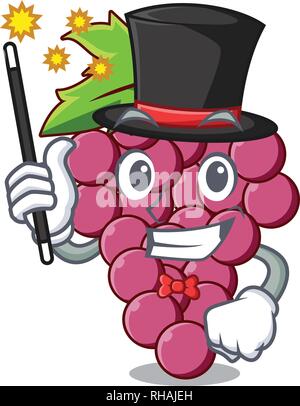 Mago rosso uve frutto in cartoon cestello Illustrazione Vettoriale