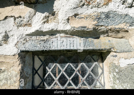 St Rhychwyns' chiesa a Llanrhychwyn vicino Trefriw nel Conwy Valley Galles del Nord il più antico sopravvissuto del VI secolo la struttura della chiesa in Galles Foto Stock