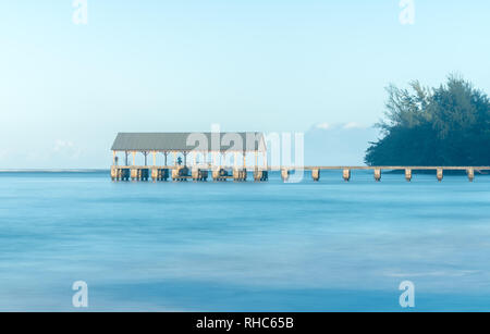 Alba e tramonto a Hanalei Bay su Kauai Hawaii Foto Stock