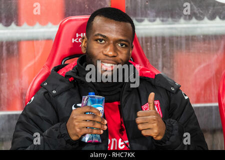 Enschede, Paesi Bassi. , . Calcio, Keuken Kampioen Divisie Ullrich Bapoh di FC Twente Credit: arancione foto vof/Alamy Live News Foto Stock