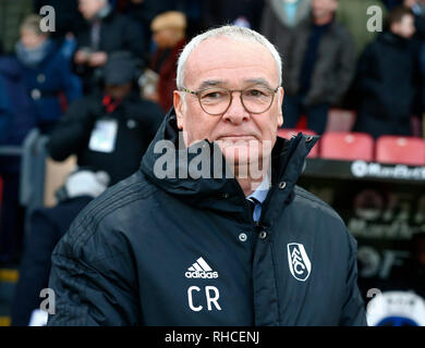 Londra, Inghilterra - 02 February, 2019 Fulham manager Claudio Ranieri durante la Premier League inglese tra Crystal Palace e Fulham a Selhurst Park Stadium , Londra, Inghilterra il 02 Feb 2019. Azione di Credito Foto Sport FA Premier League e Football League immagini sono soggette a licenza DataCo. Solo uso editoriale. Nessuna stampa di vendite. Nessun uso personale di vendita. NO non corrisposto usare carte di credito: Azione Foto Sport/Alamy Live News Foto Stock