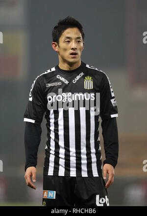 Mouscron, Belgio.. 2° febbraio 2019. MOUSCRON, Belgio - 01 febbraio : Ryota Morioka di Charleroi durante la Jupiler Pro League Match Day 24 tra Royal Excel Mouscron e Sporting Charleroi nel febbraio 01, 2019 in (foto di Vincent Van Doornick/Isosport) Foto Stock