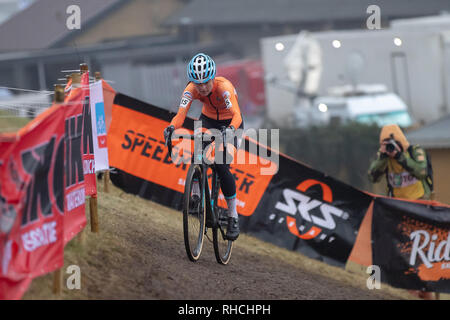 2° febbraio 2019. Bogense, Danimarca Worldchampionships Cyclecross Denise Betsema Credit: arancione foto vof/Alamy Live News Foto Stock