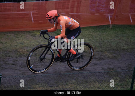2° febbraio 2019. Bogense, Danimarca Worldchampionships Cyclecross Marianne Vos Credit: arancione foto vof/Alamy Live News Foto Stock