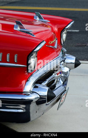 Stati Uniti d'America, New Jersey, Wildwood, parata di vetture classiche, anteriore di GM General Motors Chevrolet Bel Air al posto di parcheggio del Motel Rusmar a Ocean Ave, potrebbe essere in Havanna Cuba troppo Foto Stock