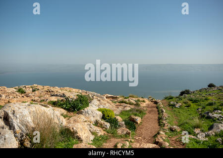 Montare Arbel vicino a Tiberiade in Israele Foto Stock