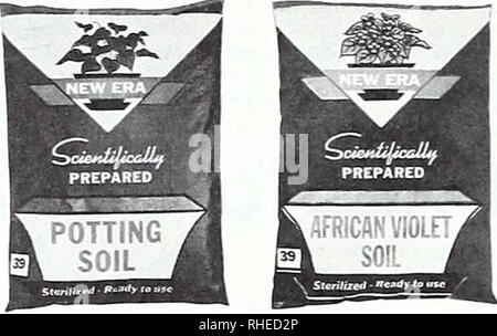 . Bolgiano della primavera 1971. Vivai (orticoltura) cataloghi; lampadine (piante) cataloghi; semi cataloghi; Verdure cataloghi; attrezzature da giardinaggio e i cataloghi dei materiali di consumo. JIFFY-miscela composta da parti uguali di shredded torba di sfagno e un raffinato grado di vermiculite, plus appena sufficiente di nutrienti per sostenere la pianta di iniziale di crescita. Un ideale, uni- formare mezzo crescente per tutti la biancheria per il letto e piante vegetali, anche molte piante di casa. Qualità superiore di crescita è fornito da una buona aerazione e drenaggio. Pronto per l'uso direttamente dal sacchetto. 4 cu. ft. $7.50; Hhu. $2,49; 4 qts. 98c. Nuova Era di suoli. Nuova era terreno di incapsulazione. Istituto Scient Foto Stock