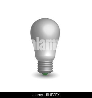 Foto realistiche e LED lampadina a risparmio energetico. Elemento per la progettazione di componenti elettrici. 3D stile, illustrazione vettoriale. Illustrazione Vettoriale