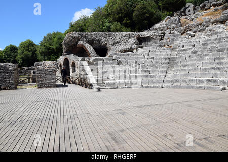 Rovine di Buthrotum, antica città nel sud Albania. Butrinto - Patrimonio mondiale UNESCO. Foto Stock