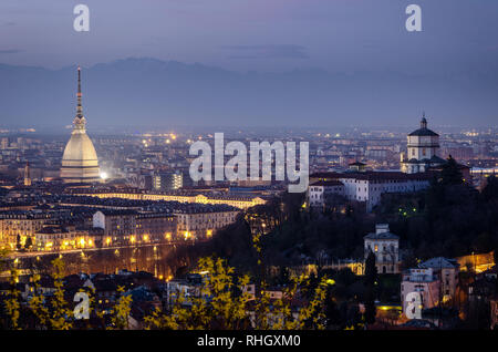 Torino alta definizione panorama con Mole Antonelliana1 Foto Stock