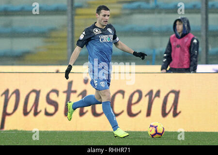 Empoli, Italia. 2° febbraio 2019. Manuel Pasqual di Empoli durante la Serie A match tra Empoli e Chievo Verona allo Stadio Carlo Castellani, Empoli, in Italia il 2 febbraio 2019. Foto di Luca Pagliaricci. Solo uso editoriale, è richiesta una licenza per uso commerciale. Nessun uso in scommesse, giochi o un singolo giocatore/club/league pubblicazioni. Credit: UK Sports Pics Ltd/Alamy Live News Foto Stock