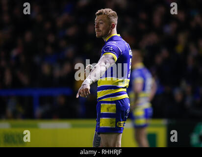 Cheshire, Regno Unito. 2° febbraio 2019. Betfred Super League Warrington lupi v Leeds rinoceronti Josh Charnley di Warrington lupi. Credito: Touchlinepics/Alamy Live News Foto Stock