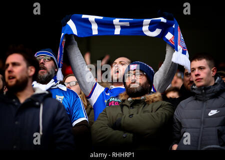 Ipswich, Regno Unito. 2° febbraio 2019. Ipswich Town ventole - Ipswich Town v Sheffield Mercoledì, Sky scommessa campionato, Portman Road, Ipswich - 2 Febbraio 2019 solo uso editoriale - DataCo restrizioni si applicano Credito: Giornata immagini limitata/Alamy Live News Foto Stock