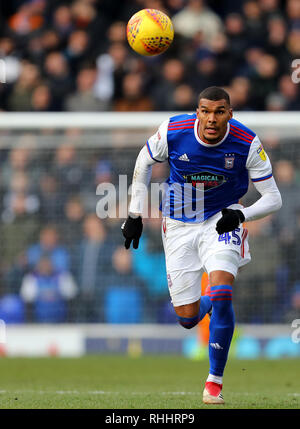 Ipswich, Regno Unito. 2° febbraio 2019. Collin Quaner di Ipswich Town - Ipswich Town v Sheffield Mercoledì, Sky scommessa campionato, Portman Road, Ipswich - 2 Febbraio 2019 solo uso editoriale - DataCo restrizioni si applicano Credito: Giornata immagini limitata/Alamy Live News Foto Stock