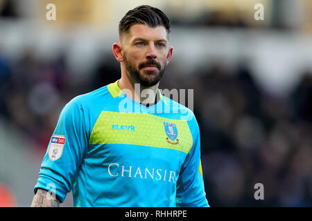 Ipswich, Regno Unito. 2° febbraio 2019. Keiren Westwood di Sheffield mercoledì - Ipswich Town v Sheffield Mercoledì, Sky scommessa campionato, Portman Road, Ipswich - 2 Febbraio 2019 solo uso editoriale - DataCo restrizioni si applicano Credito: Giornata immagini limitata/Alamy Live News Foto Stock