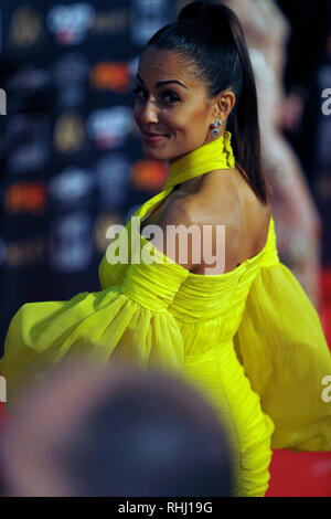 Sevilla, Spagna. 2° febbraio 2019. Hiba Abouk assiste Goya Cinema Awards 2019 a FIBES Centro esposizioni e conferenze. Credito: SOPA Immagini limitata/Alamy Live News Foto Stock