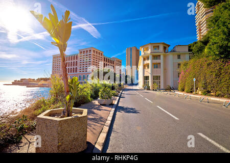 Monaco ingresso orientale dalla Francia su la Principessa Grace avenue, il Principato di Monaco Foto Stock