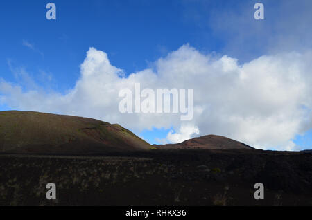 Trek verso il Piton de la Fournaise, un vulcano attivo in Réunion, Oceano Indiano Foto Stock