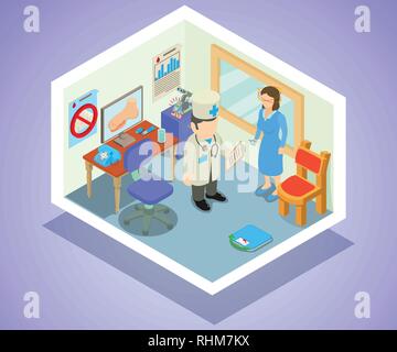 Concetto di Doc banner, stile isometrico Illustrazione Vettoriale