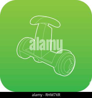 Ecologia segway icona Vettore verde Illustrazione Vettoriale