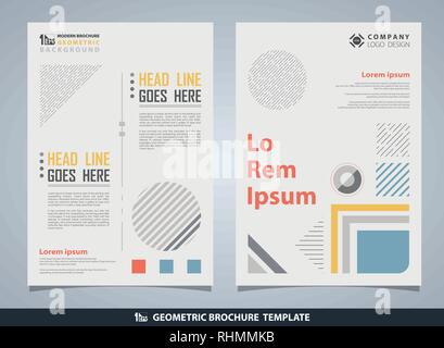 Astratta geometrica colorato opuscolo con testo. Design moderno di elementi geometrici pattern. In stile retrò dettagli. Spazio dei messaggi di testo per le opere d'arte. Si Illustrazione Vettoriale