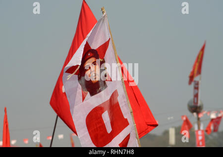 Kolkata, India. 03Feb, 2019. Il CPI(M) e altri partito organizzato rally di massa nella Brigata parata a terra Kolkata contro il governo centrale e stato del Bengala Occidentale di governo il 3 Feb 2019 Credit: Sandip Saha/Pacific Press/Alamy Live News Foto Stock