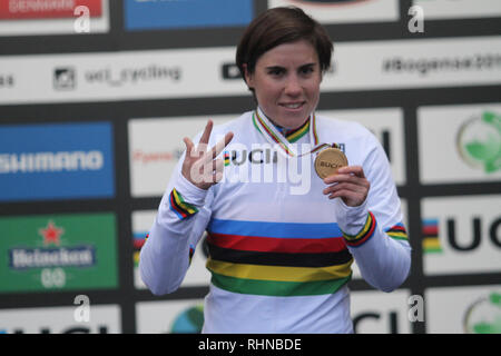 02-02-2019: WK wielrennen: Veldrijden: Bogense: Sanne Cant worldtitle su un credito di riga: arancione foto vof/Alamy Live News Foto Stock