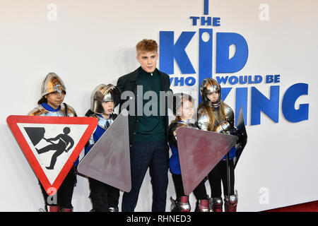 Londra, Regno Unito. 03Feb, 2019. Tom Taylor arriva al bambino che sarebbe stato re il 3 febbraio 2019 a Luxe Odeon Leicester Square, Londra, Regno Unito. Credito: Picture Capital/Alamy Live News Foto Stock