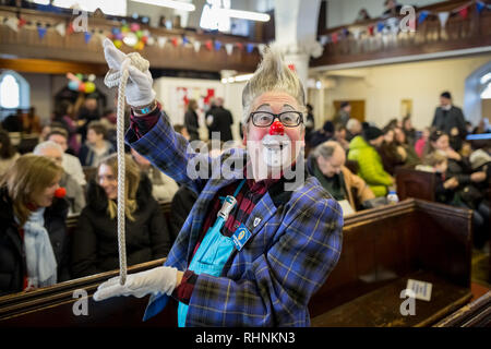 Londra, Regno Unito. 3 febbraio 2019. La 73rd annuale di Giuseppe Grimaldi Clown servizio in chiesa. Credito: Guy Corbishley/Alamy Live News Foto Stock