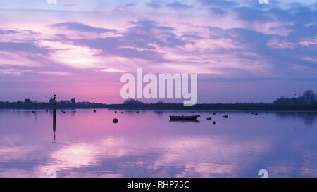 Sunset tappe al porto bossom Foto Stock