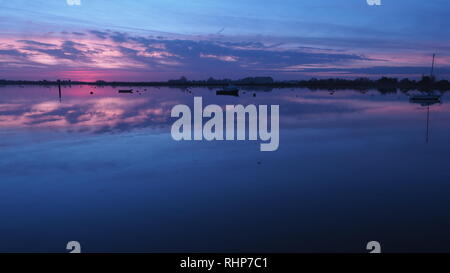 Sunset tappe al porto bossom Foto Stock