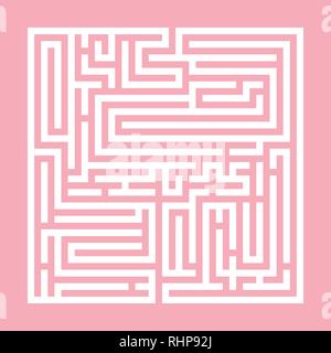Square labirinto, labirinto per bambini, figli di riddle, gioco puzzle di un ingresso e di una uscita. Illustrazione Vettoriale