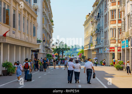 XIAMEN, Cina - 09 ottobre: si tratta di Zhongshan Road, la strada principale per lo shopping e il popolare destinazione di viaggio nella zona del centro cittadino su ottobre 09, 2018 in Foto Stock