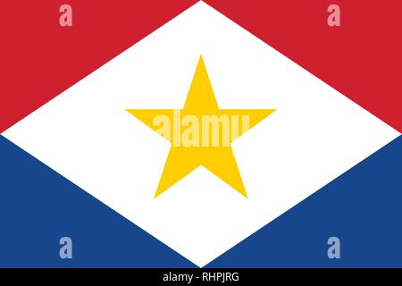 Immagine vettoriale di Saba bandiera. Sulla base del funzionario e l'esatto Saba bandiera dimensioni (3:2) & colori (bianco, 186C, 286c e 116C) Illustrazione Vettoriale