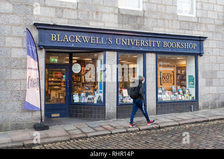 Blackwell's University Bookshop, l'Università di Aberdeen, High Street, Old Aberdeen, Scozia, Regno Unito Foto Stock