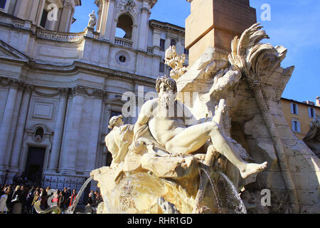 Roma, Italia - 28 dicembre 2018: Piazza Navona è una piazza della città di Roma, Italia. Foto Stock