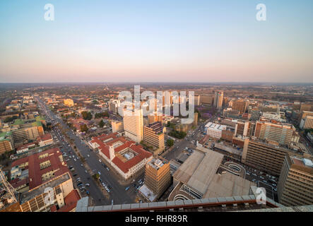 Una vista di Harare CBD, Zimbabwe. Foto Stock