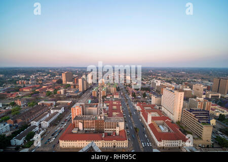 Una vista di Harare CBD, Zimbabwe. Foto Stock